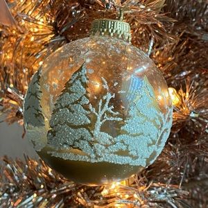 Christmas by Krebs glass ornaments snow trees🎄🎁